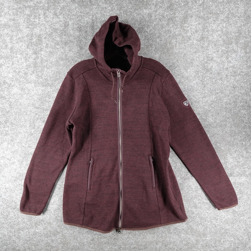 KÜHL Ascendyr Long Hoodie Womens L Ganache Fleece Full Zip Everyday Performance